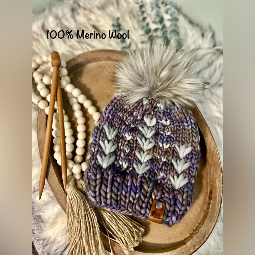 Hand knit beanie